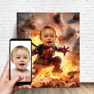 Custom Superhero Portrait - Custom Superhero Gift - Personalized Portrait - Canvas Print From Photo - Superhero Birthday - Kid Superhero