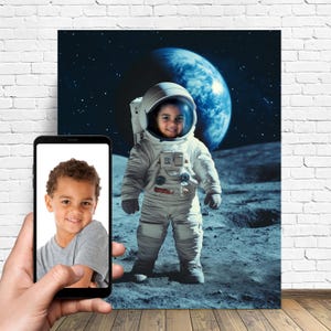 Custom Astronaut Picture From Your Photo - Become an Astronaut - Custom Gift For Kids - Kid astronaut suit - Astronaut portrait