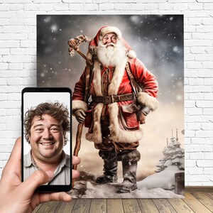 Retrato personalizado do Papai Noel - Presente do Papai Noel - Presente de Natal