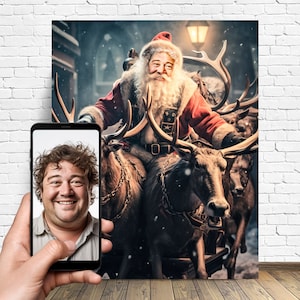 Retrato personalizado do Papai Noel - Presente do Papai Noel - Presente de Natal