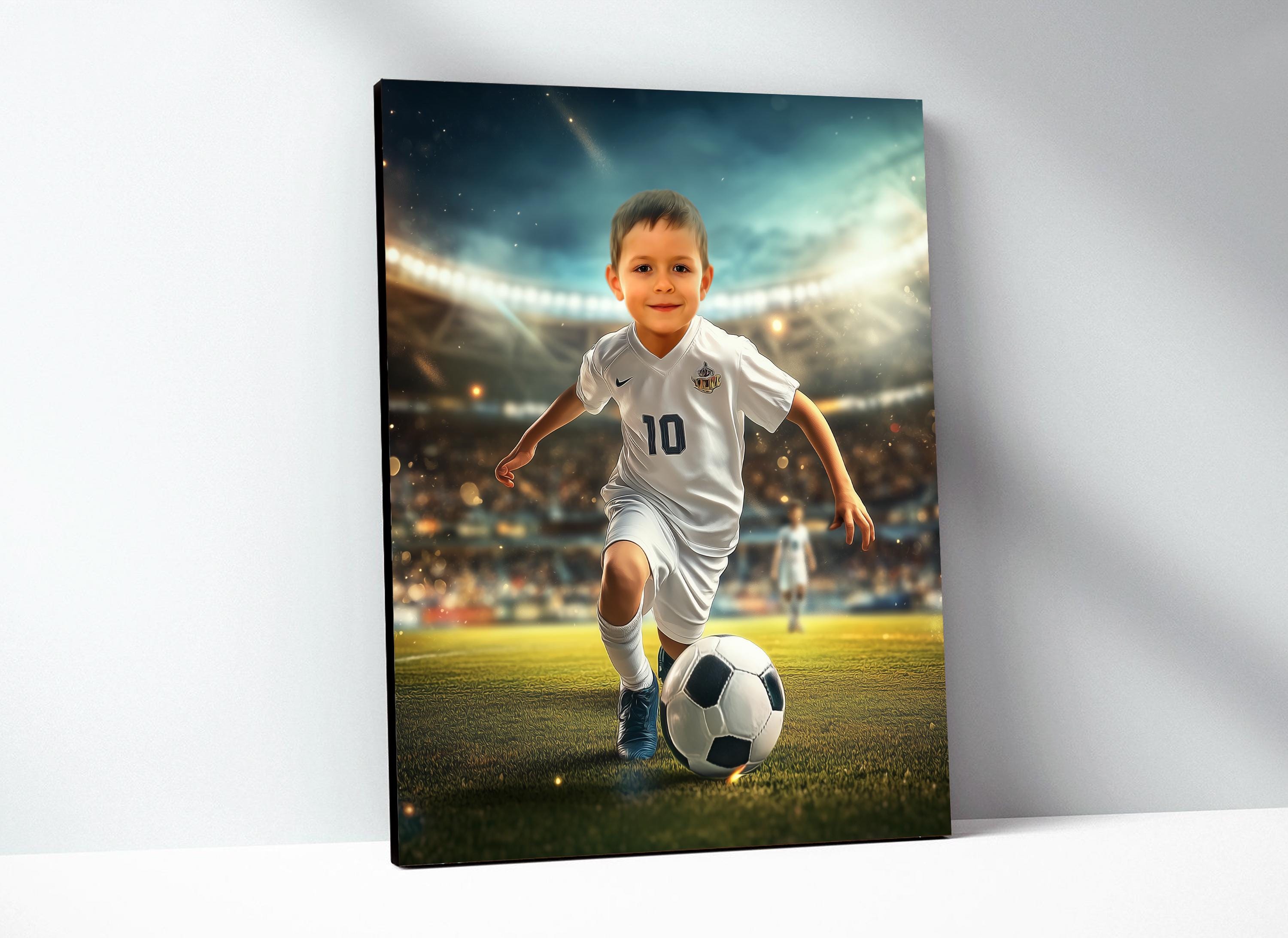 Custom Soccer Player Kid - Football Player Poster - Personalized Soccer ...