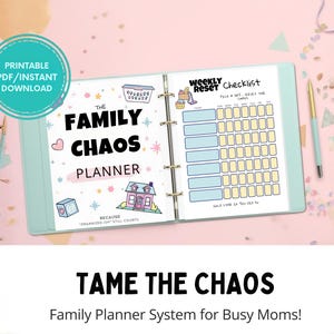 Planejador Familiar Imprimível – Rotina Diária Divertida e Realista | Central de Comando para Mães Ocupadas (PDF)