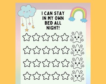 Toddler Sleep Reward Chart - Own Bed Sleep Tracker - Instant Download