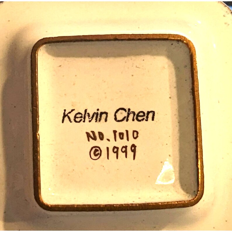 Kelvin Chen Vintage 1999 Handpainted Teddy Bear Miniature Teapot Gift