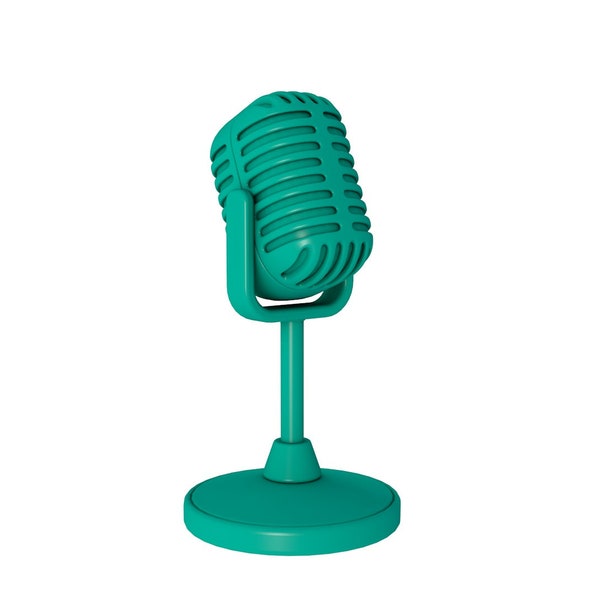 Microphone  stl file / printable stl file for 3d printers, home decoration stl,Retro Microphone printer