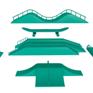 Skate Park PACK arquivo stl/arquivo stl imprimível para impressoras 3d, decoração de casa stl, arquivo skate park stl