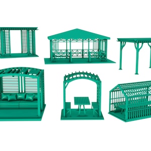 Pergola Stl Datei / druckbare Stl Datei für 3D Drucker, Wohndekoration Stl, Gazebo Stl Datei