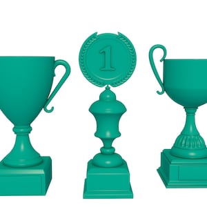 Winner Cups Set stl file / printable stl file for 3d printers, home decoration stl,  trophy stl file