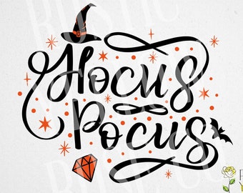 Hocus Pocus SVG: ハロウィン T シャツ デザイン (デジタル ダウンロード)