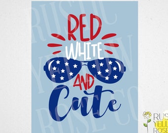 Red White and Cute | Made in USA | 4th of July | USA | SVG T-shirt Design | America