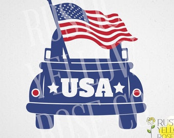 USA Truck | 4 lipca | USA | Projekt koszulki SVG | Ameryka