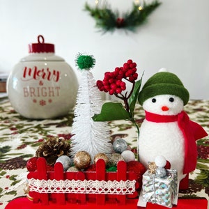 Christmas sleigh with snowman