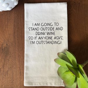 Quirky Wine Lover Tea Towel | Humorous Kitchen Decor