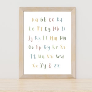 Alphabet Poster, Alphabet Print, ABC Poster, Homeschool Poster, ABC PRINTABLE, Alphabet Digital Print