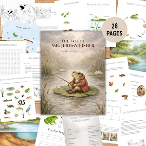 Guia de Leitura do Sr. Jeremy Fisher | Ciclo de Vida do Sapo | Estudo sobre Lagoas | Estudo da Natureza | Atividades inspiradas em Beatrix Potter | Material para Educação Domiciliar