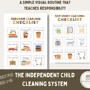 Checkliste für die Kinderreinigung | Visuelle Chore Chart, Montessori (Digitaler Download)