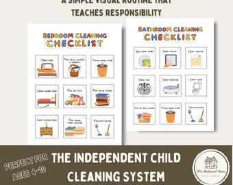 Checkliste für die Kinderreinigung | Visuelle Chore Chart, Montessori (Digitaler Download)