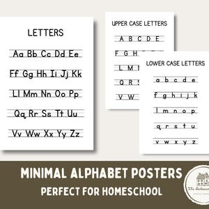 Alphabet Posters | Letter Posters | Uppercase and Lowercase Handwriting Charts | Printable ABC Tracing Wall Art for Preschool & Kindergarten