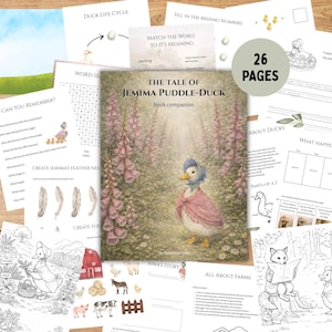 Jemima Pfütze-Ente Buch Begleiter | Homeschool Frühling Einheit Studie | Beatrix Potter Aktivitäten zum Ausdrucken | Osterlernen | Natur Printables
