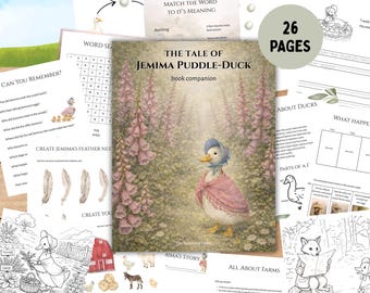 Jemima Puddle-Duck Book Companion | Homeschool Spring Unit Study | Beatrix Potter Printable Activities | Easter Learning | Nature Printables