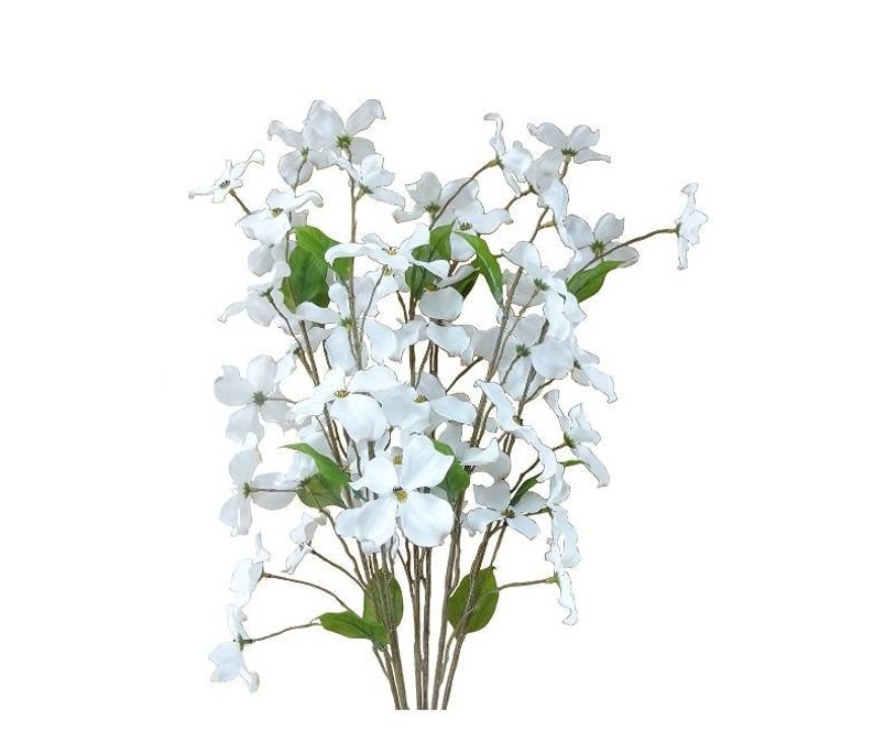 White Faux Dogwood Bush Spring Summer Silk Flower Spray Vase Etsy