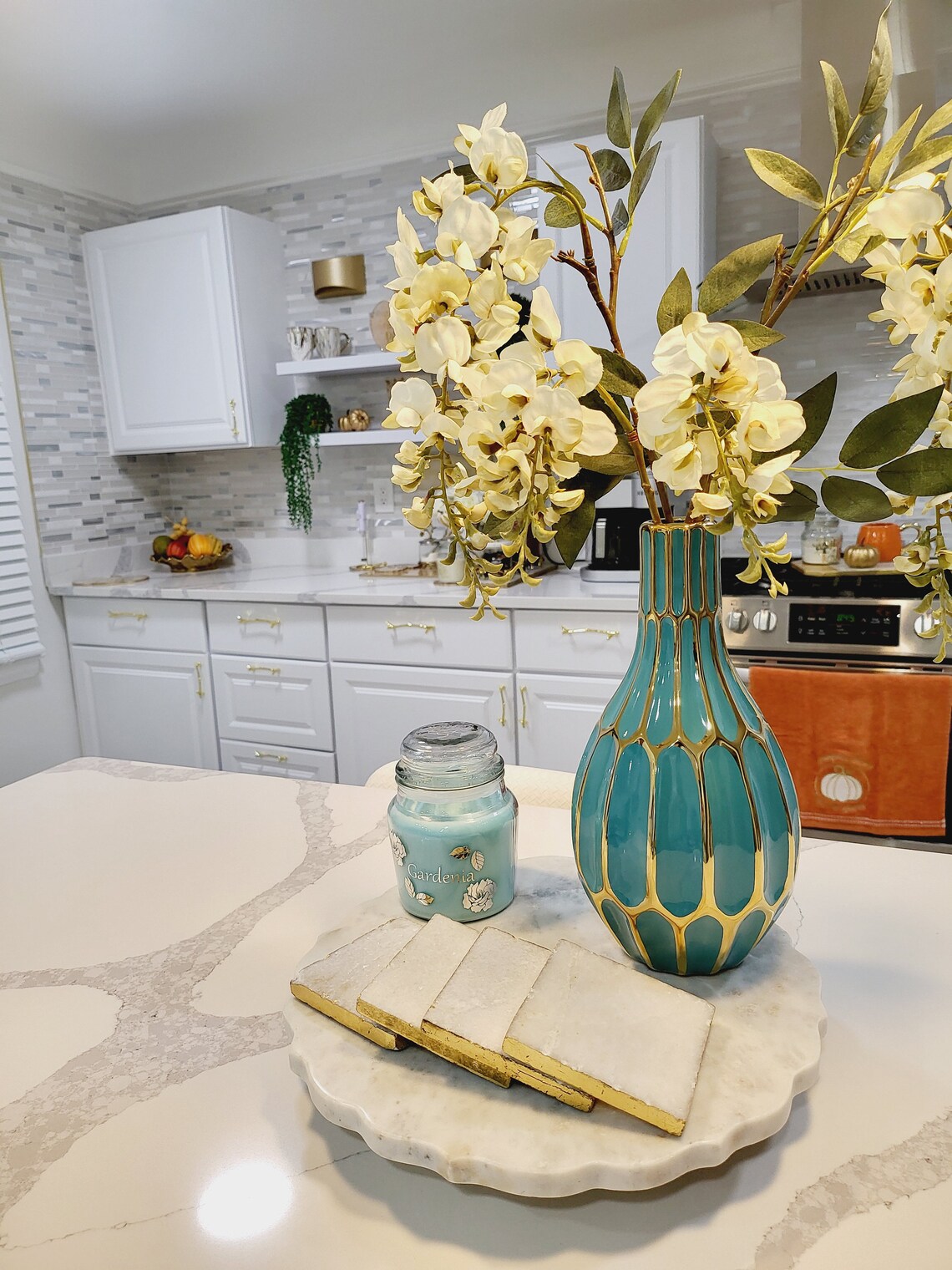 Tall Gold Vase Flower Vase Black&gold Vase Accent Vase Etsy