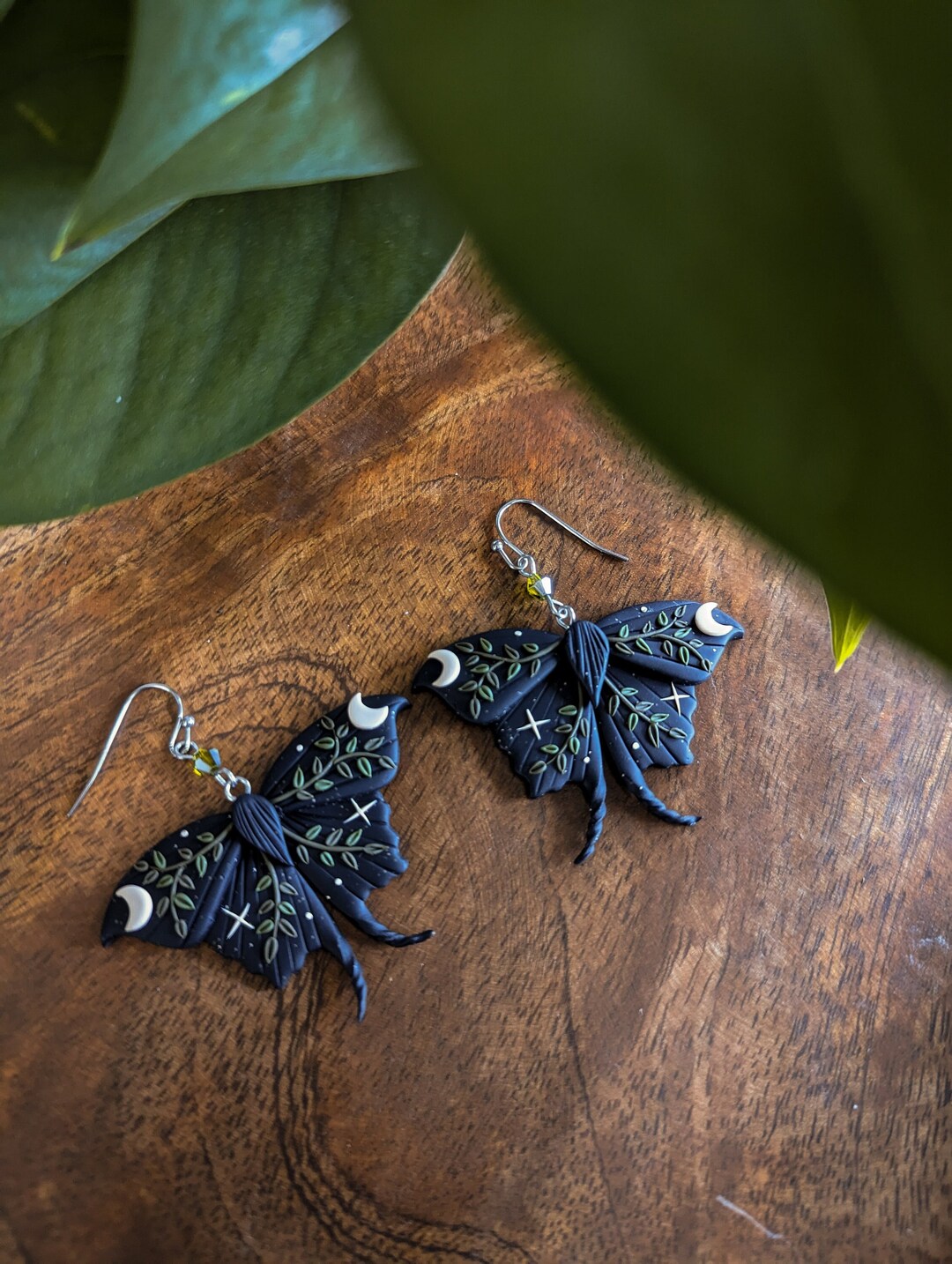 Dark Forest Moth Earrings Dark Cottagecore Collection Stainless Steel