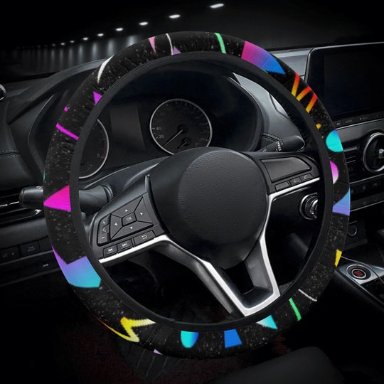 Disover Car Steering Wheel Cover with an 80s Retro Design