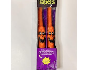 Velas cónicas de Jack O'Lantern de 10" con forma de Google Eye de Fun World, decoración vintage de Halloween