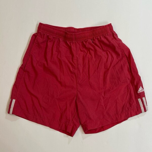 Vintage Adidas Nylon Baggies Y2K Red White Women’s Shorts Size S