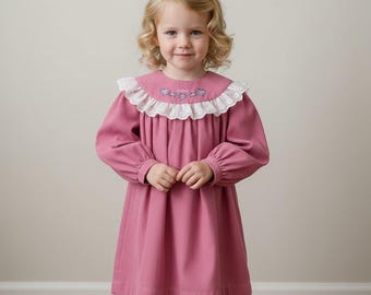 Vtg 90's Oshkosh B'gosh Dress Girls Size 4T Hot Pink Corduroy