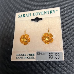 Sarah Coventry Copper Flower Earrings Pierced
