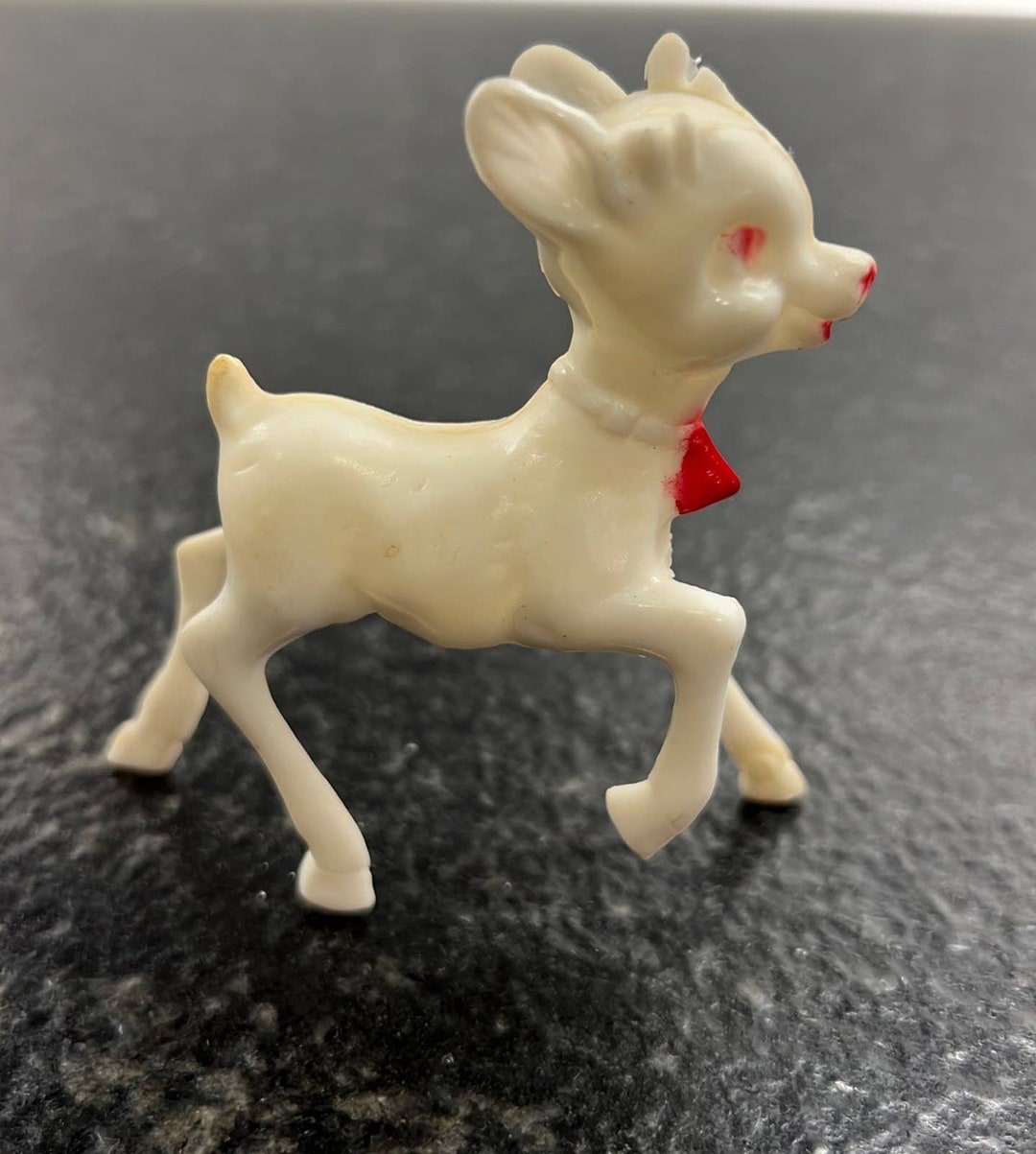 Reindeer Figurine Small Plastic Reindeer Decoration Vintage Etsy