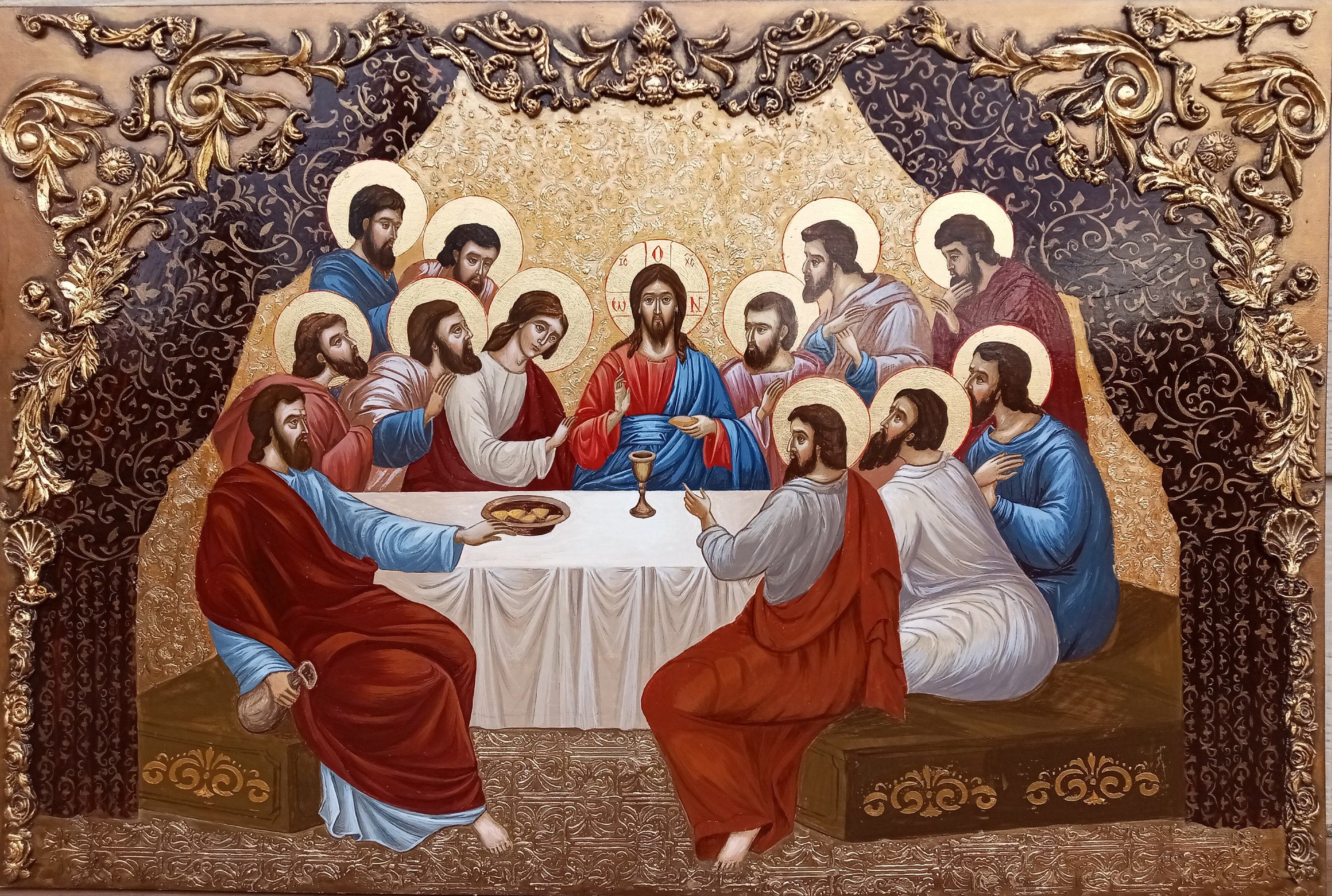 The Last Supper Christian Orthodox Icon of Jesus Christ 2'x3' Etsy