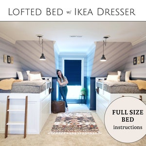 Lofted Bed (FULL Size) With Ikea Dresser - Detailed Build Plans - Etsy