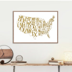 USA Gold Map *DIGITAL DOWNLOAD*
