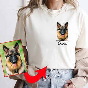 Comfort Colors© Custom Dog Photo Shirt, Personalized Pet Shirt, Dog Mom Shirt, Pet Photo Name Shirt, Custom Cat Photo Shirt, Dog Lover Gift