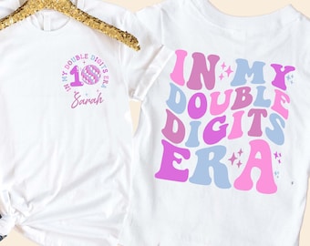 In My Double Digits Era Kids Shirt, Custom Birthday Girl Shirt, 10 Years Old Birthday Shirt, Ten Birthday Tee, 10th Birthday Gift Shirt
