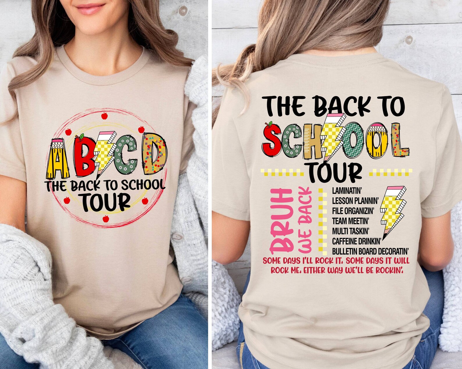 The Back to School Tour Shirt, ABCD Teacher Shirt Teacher Gift Back to ...