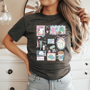 Grandmacore Nurse Shirt, Aesthetic Medical Collage Tee