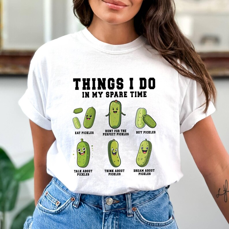 Comfort Colors© Funny Pickles Shirts,Pickle Shirt Gift For Pickle Lover,Funny Canning Shirt Birthday Gift,Things I Do In My Spare Pickle Jar immagine 6