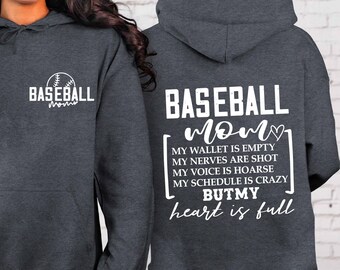 Baseball Mom Hoodie, Sport Mom Hoodie, Baseball Mom My Wallet is Empty, Baseballer Mom Gift Hoodie, Baseball Game Fan Gift, Game Day Hoodie,