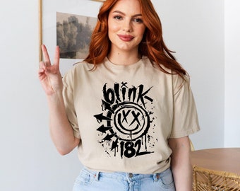 Blink 182 Shirt, Blink 182 Tour Merch, Blink 182 Rock and Roll Concert Shirt,Retro Happy Face T-shirt, Cute Happy Shirt,Trendy Vintage Happy