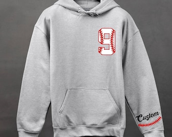 Custom Baseball Hoodie, Personalized Name & Number Hoodie, Baseball Mom Hoodie
