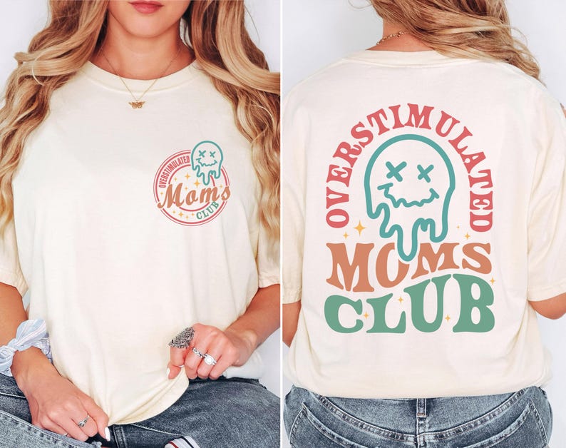 Overstimulated Moms Club Comfort Colors Shirt, Trendy Mothers Day Shirt, Funny Mama Tee, Mothers Day Gift, Mom Life Shirt, Mom Birthday Gift image 2