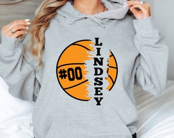 Personalized Basketball Player Hoodie, Custom Basketball Name Hoodie, Basketball Player Hoodie, Basketball Lover Hoodie, Custom Mom Hoodie,