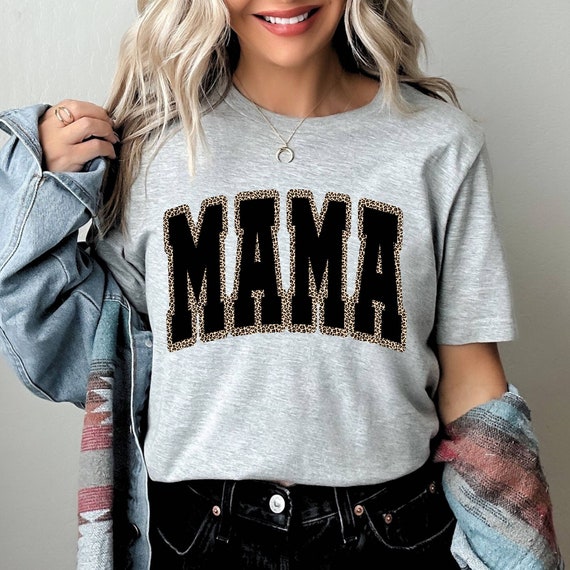 Mama Leopard Shirt, Mothers Day Shirt, Trendy Mama Varsity Shirt, Retro Mama Shirt, Trendy Mom Shirt, Funny Mama Shirt, Mother Birthday Tee