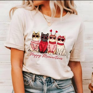 Valentine Cat T-Shirt, Valentine Shirt, Heart Love Cat Valentine Shirt, Trendy Valentine Shirt, Cat Lover Shirt, Gift For Her, Cat Mom Gift