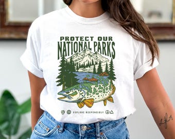 Comfort Colors® 90s National Parks Shirt, Granola Girl Pullover, Respect the Local Wildlife Shirt