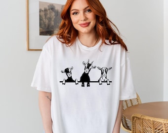 Curious Funny Goat Shirt,Peeking Goat Shirt,Goat Shirt,Farm Animals Shirt,Cute Goat Shirt,Farm Animal Shirt,Lamb Shirt, Funny Goat Kid Shirt